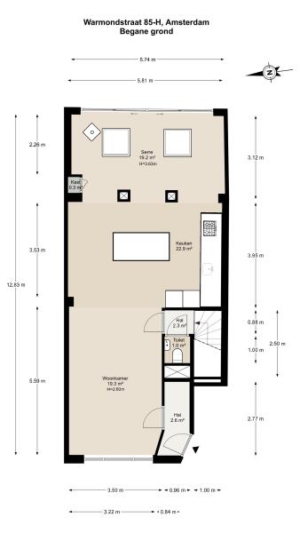 Floor Plan 1 - Warmondstraat 85 H