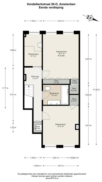 Floor Plan 3 - Vondelkerkstraat 26 O