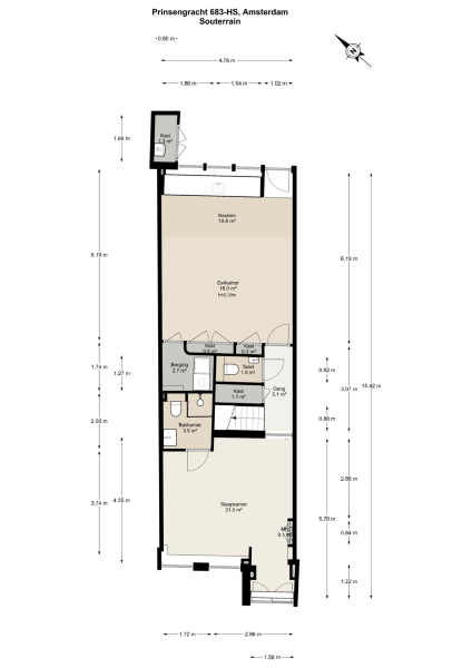 Floor Plan 2 - Prinsengracht 683 D