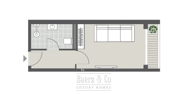 Floor Plan 1 - Tivat Gardens - Studio Apartment - Studio Apartment in Tivat Gardens Project